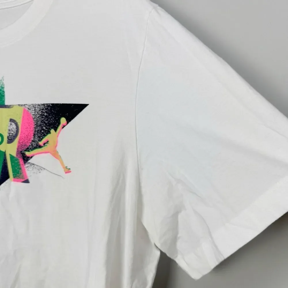 JORDAN | NIKE Air Jordan Neon Graphic Tee White Short Sleeve Men’s Size XL